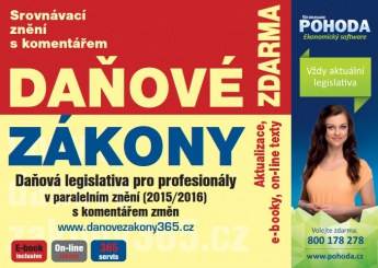 Daňová legislativa pro profesionály v paralelním znění (2015/2016) s komentářem změn