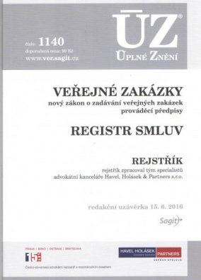 ÚZ č. 1140 Veřejné zakázky, Registr smluv 2016