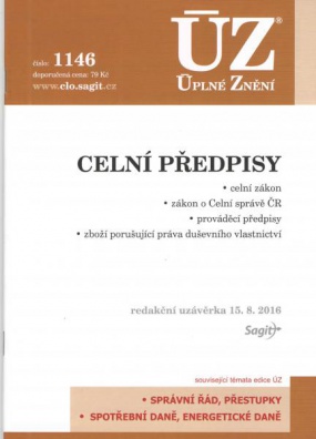 ÚZ č.1146 Celní předpisy 2016