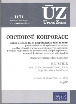 ÚZ č.1171 Obchodní korporace 2017