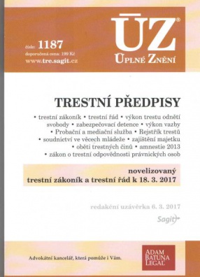 ÚZ č.1187 Trestní předpisy 2017