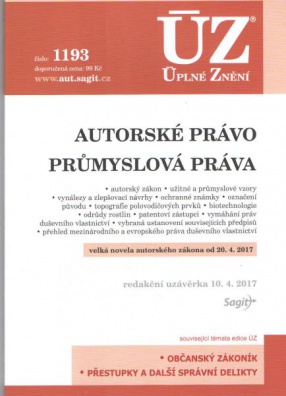 ÚZ č.1193 Autorské právo, průmyslová práva 2017