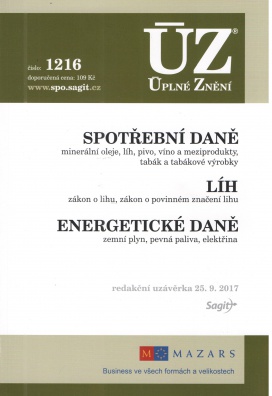 ÚZ č.1216 Spotřební daně, líh, paliva a maziva, energetické daně