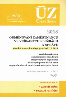 ÚZ č.1232 Odměňování zaměstnanců ve veřejných službách a správě, 2018