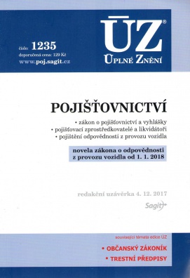 ÚZ č.1235 Pojišťovnictví, pojištění odpovědnosti z provozu vozidla 2018