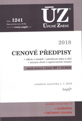 ÚZ č.1241 Cenové předpisy 2018