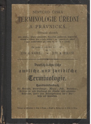 Německo-česká terminologie úřední a právnická. I. Díl,