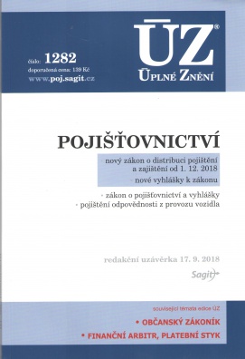 ÚZ č.1282 Pojišťovnictví, pojištění odpovědnosti z provozu vozidla