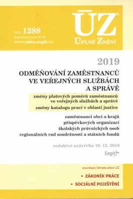 ÚZ č.1288 Odměňování zaměstnanců ve veřejných službách a správě 2019