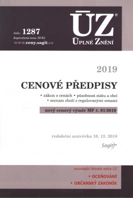 ÚZ č.1287 Cenové předpisy 2019