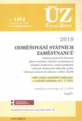 ÚZ č.1304 Odměňování státních zaměstnanců, 2019