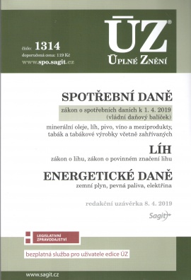 ÚZ č.1314 Spotřební daně, líh, paliva a maziva, energetické daně