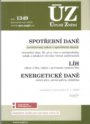 ÚZ č.1349 Spotřební daně, líh, paliva a maziva, energetické daně