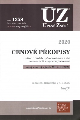 ÚZ č.1358 Cenové předpisy 2020