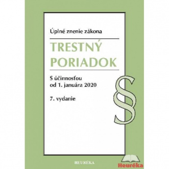 ÚZZ 2020 - Trestný poriadok. 7. vyd., 2020