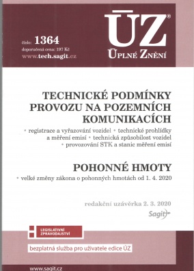 ÚZ č.1364 Technické podmínky provozu na pozemních komunikacích