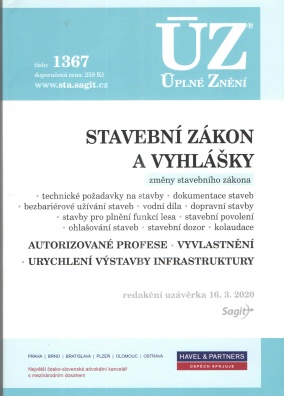 ÚZ č.1367 Stavební zákon, vyhlášky a další předpisy