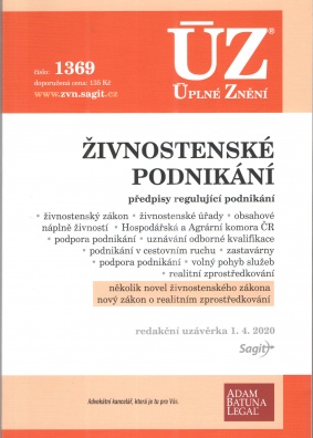 ÚZ č.1369 Živnostenské podnikání, volný pohyb služeb, podpora podnikání