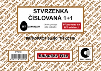 Stvrzenka A6 číslovaná PT 072