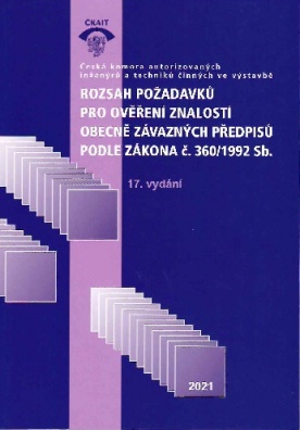 Rozsah požadavků pro ověření znalostí obecně závazných předpisů podle zákona č. 360/1992 Sb., 17.vyd