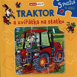 Knížkové puzzle - Traktor a zvířátka na statku