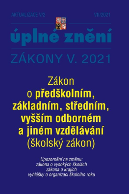 Aktualizace V/2 Zákon o školství 2021 VII.