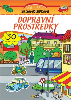 Veselé sešity se samolepkami Dopravní prostředky. S 50 samolepkami