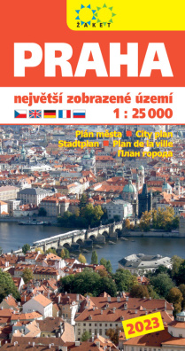 Praha největší zobrazené území 2023. 1:25 000