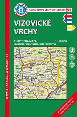 KČT 93 Vizovické vrchy 1:50T Turistická mapa