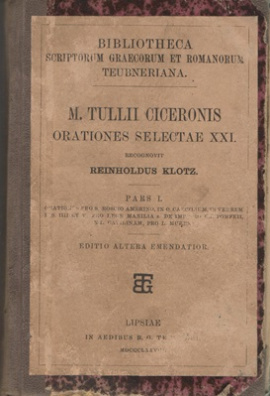 M. TULLII CICERONIS Oratones Selectae XXI.