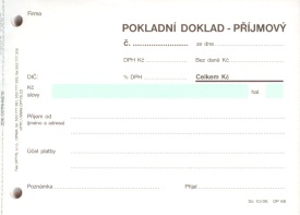 Pokladní doklad příjmový 100 listů - 1068