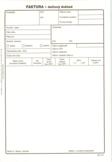 Faktura (daňový doklad) samokopírovací OP 1317