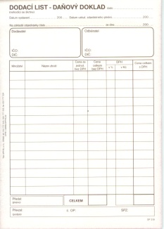 Dodací list (daňový doklad) samokopírovací OP319
