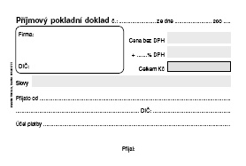 Příjmový pokladní doklad  JÚ Baloušek