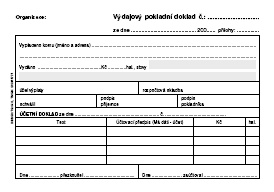 Výdajový pokladní doklad A6PÚ BT ET050