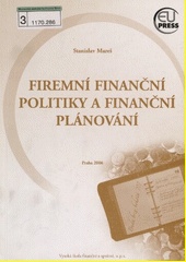 Firemní finanční politiky a finanční plánování