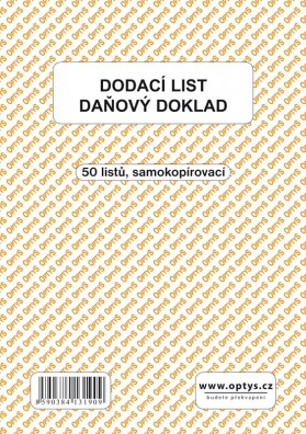 Dodací list A5 50 listů samopropisovací OP1319