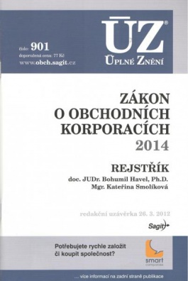 ÚZ č.901 Zákon o obchodních korporacích, podle stavu k 1.1.2014