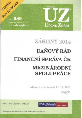 ÚZ č.989 Daňový řád - zákony po rekodifikaci 2014